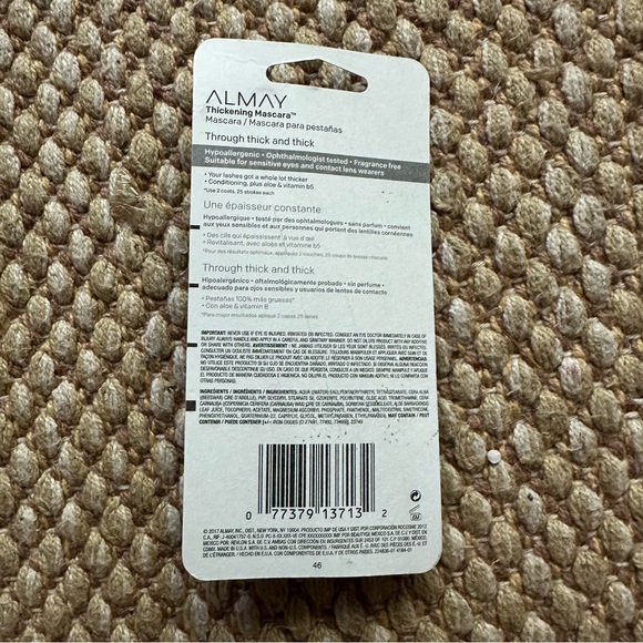 Almay Thickening Washable Mascara, Blackest Black 401, 0.26 fl oz. - Picture 3 of 3